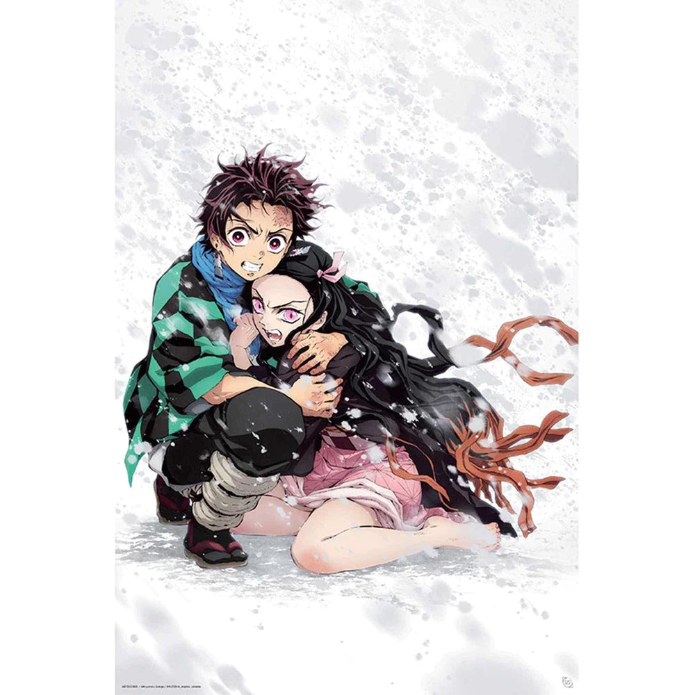 Demon Slayer Tanjiro et Nezuko dans la neige Maxi poster mural - 61 x 91.5 cm