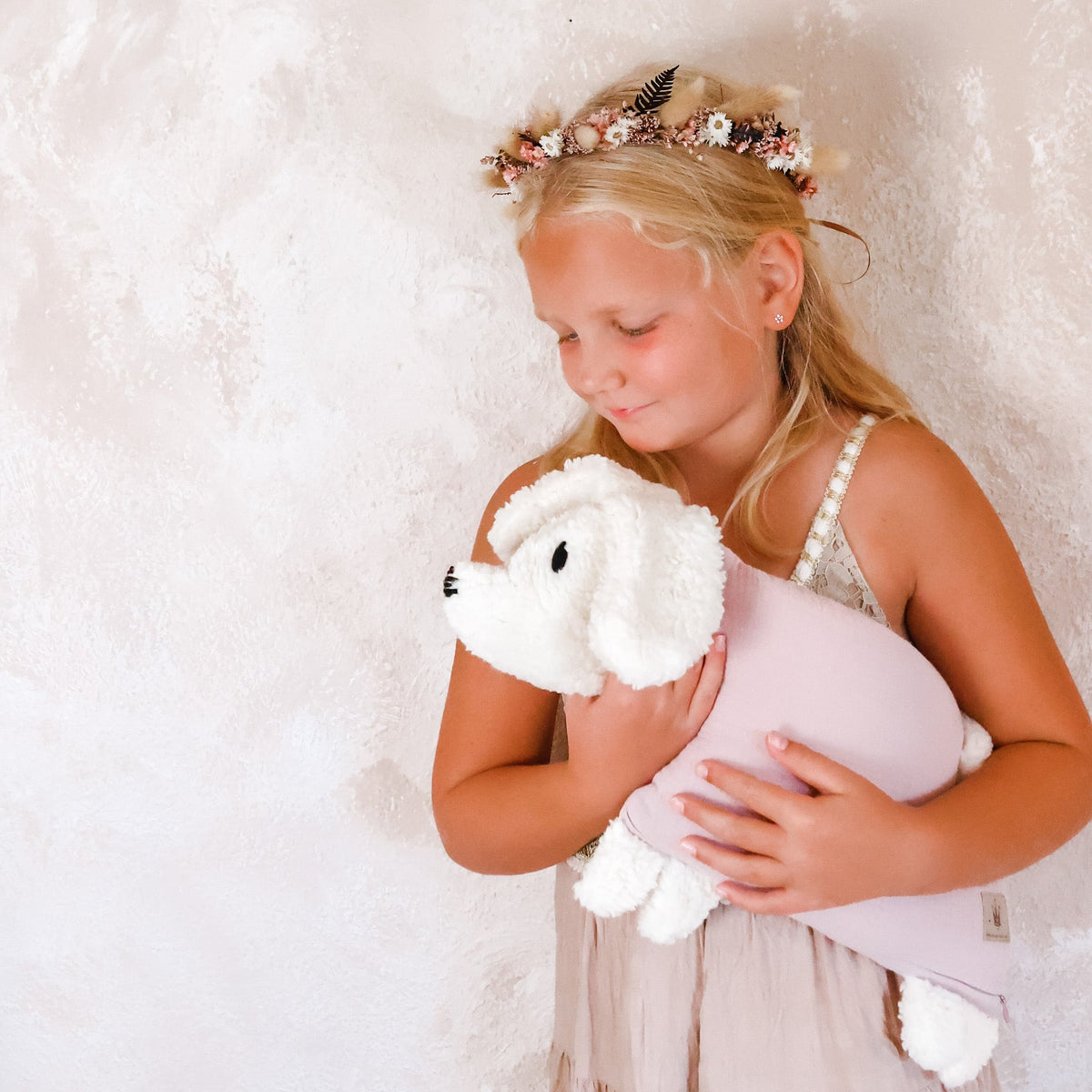 Personalised Dog Soft Toy with Organic Cotton and Merino Wool