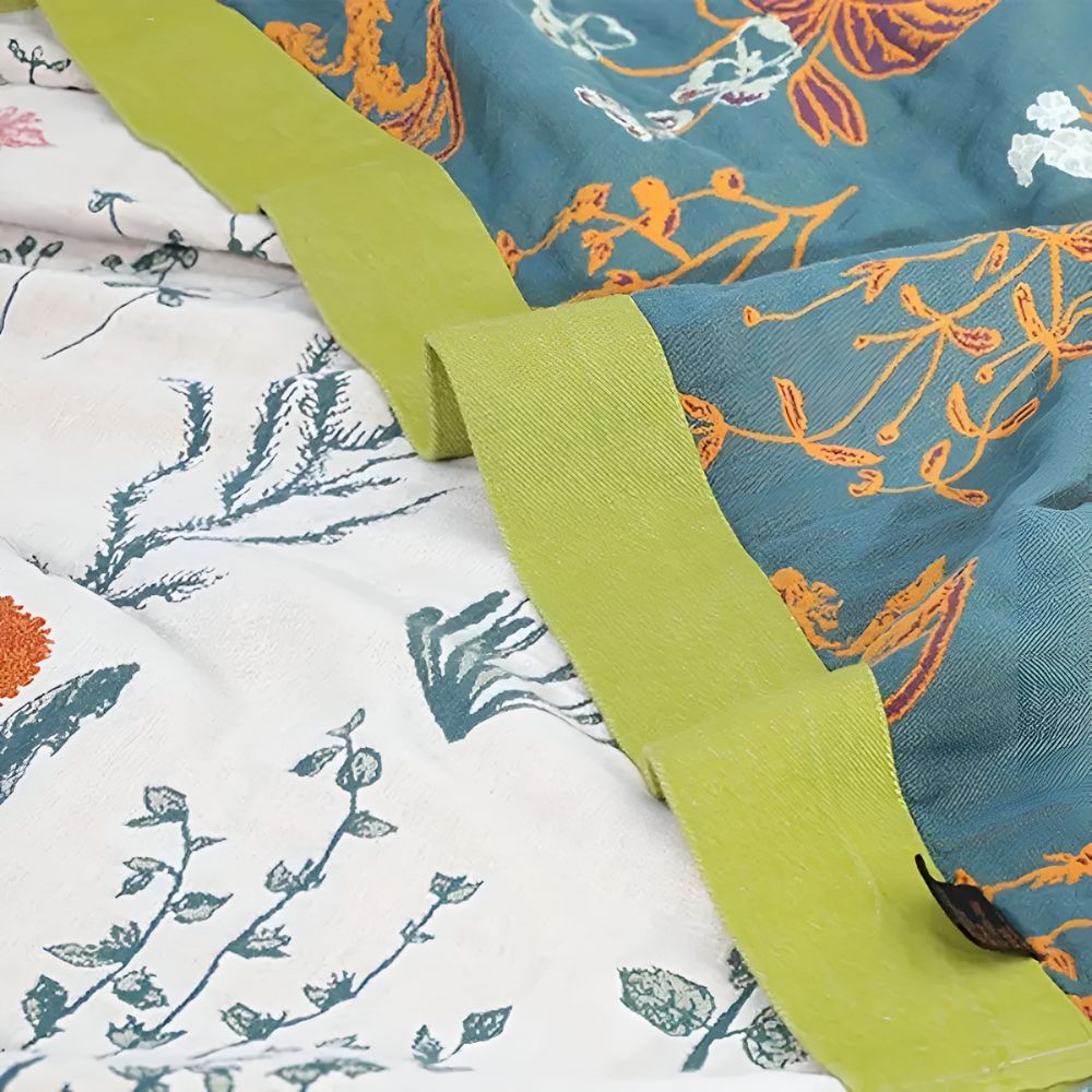 Cozy Farmhouse Floral Cotton Blanket for Home Decor & Comfort