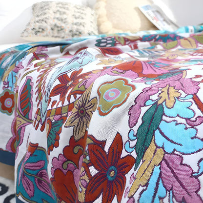 Reversible Floral Throw Blanket for Cozy Home Decor and Comfort