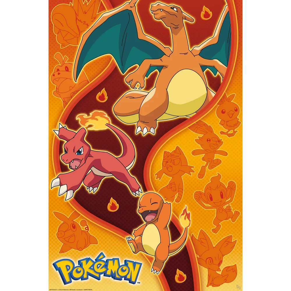 Pokémon Fire Type Maxi Wall Poster - 61 x 91.5 cm