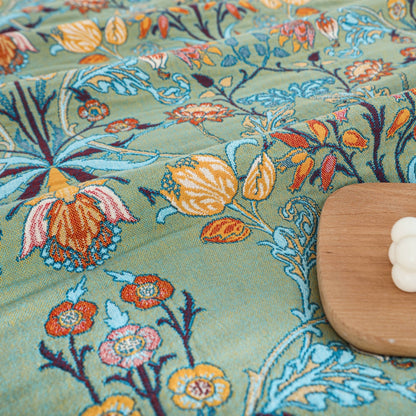 Reversible Cotton Throw Blanket - Soft, Cozy, Wild Petal Design