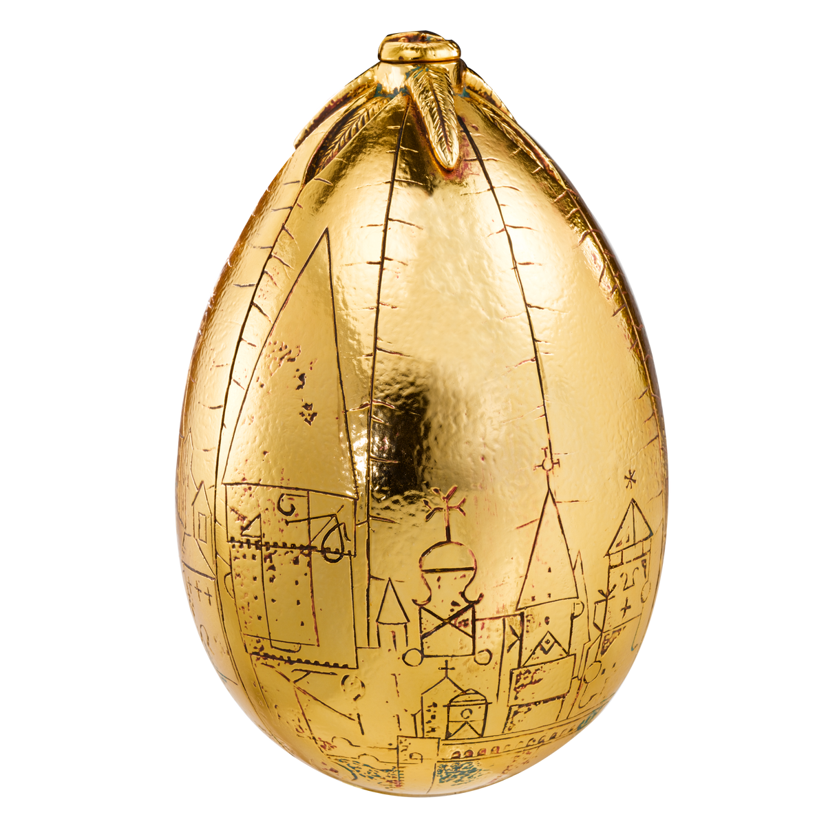 Harry-Potter-Replik eines goldenen Eis mit Präsentationsständer - Kunstharz