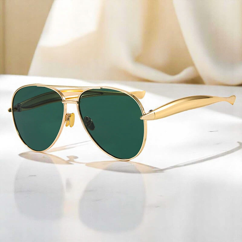 Jinkee Damen Goldfarbene Aviator Sonnenbrille