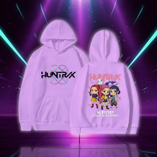 K-Pop Style Polyester Hoodie with Front Pocket
