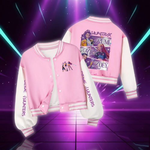 Kids' K-Pop Style Jacket with Colourful Print