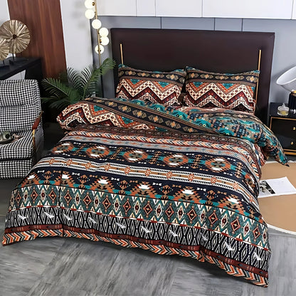 Boho Tribal Print Quilt Cover Set - Stylish Bedding for Home Decor