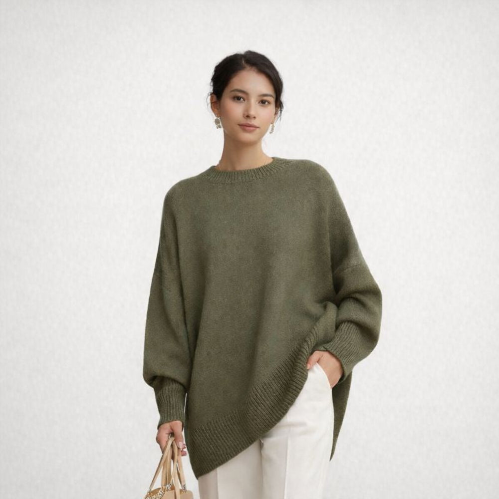 Johanna | Damen Übergroßer Strickpullover | Weich auf der Haut & warmen Komfort | Lässiger Schnitt für Lagenlook | Zeitlos elegant für jeden Tag