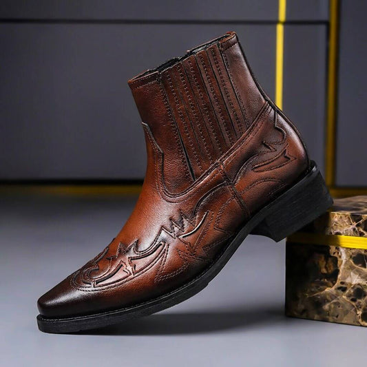 | Jovino Men’s Italian Leather Vintage Boots