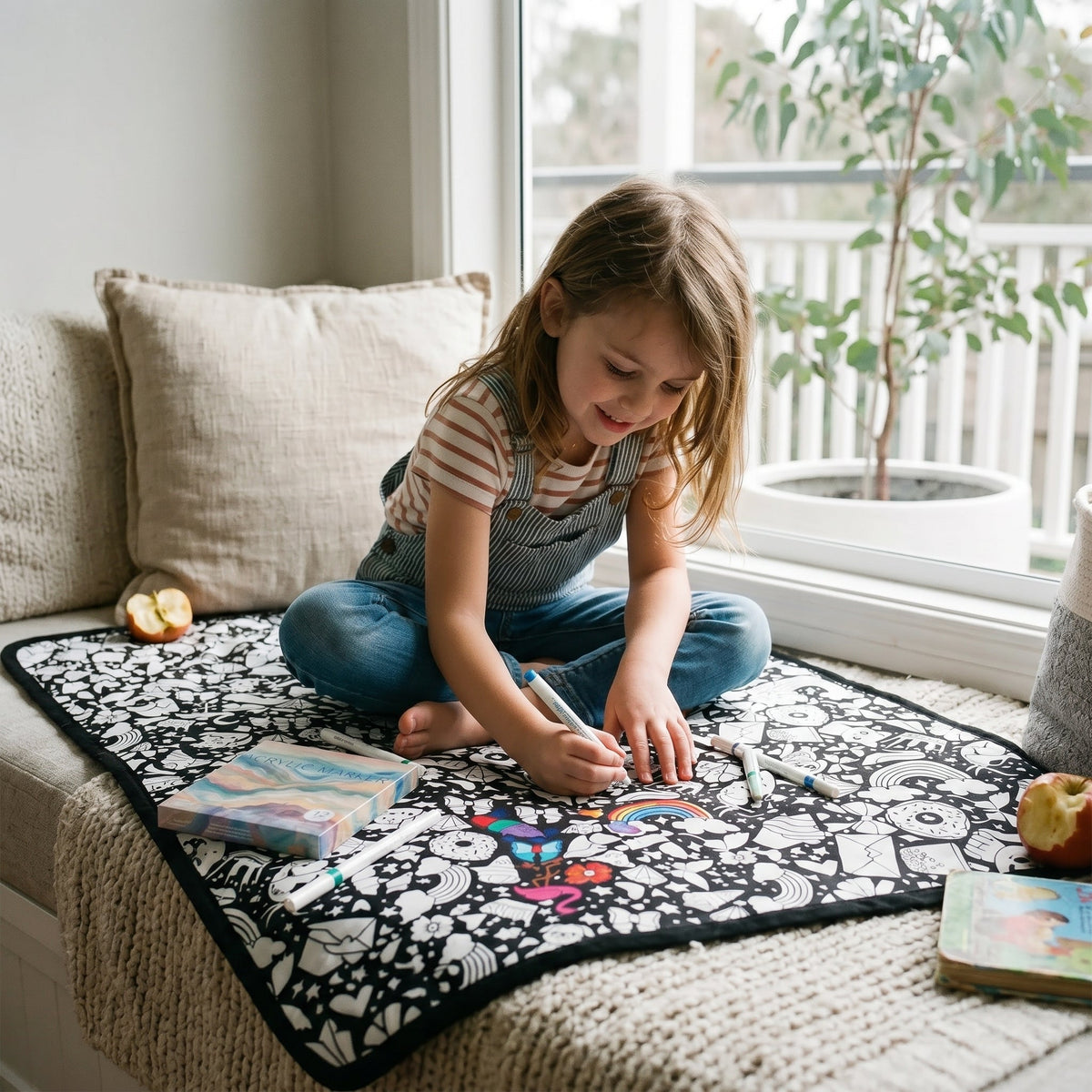 DIY Colouring Blanket Set with Fabric Markers
