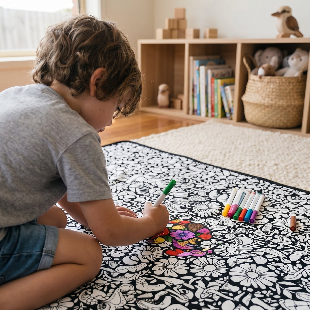 DIY Colouring Blanket Set with Fabric Markers