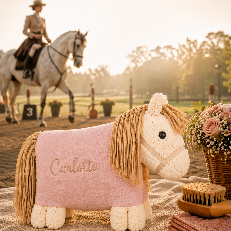 Personalised Horse Soft Toy with Organic Cotton and Merino Wool