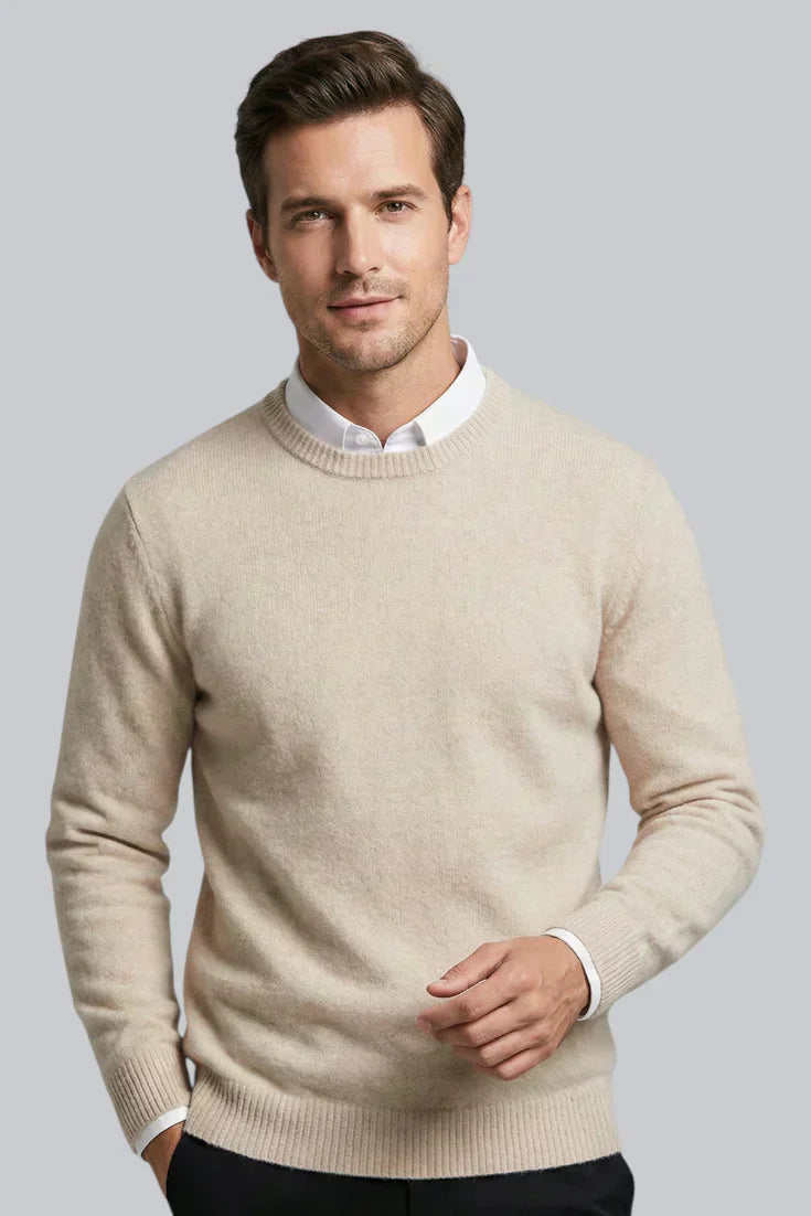 Men’s Knitted Jumper with Long Sleeves and Smooth Touch