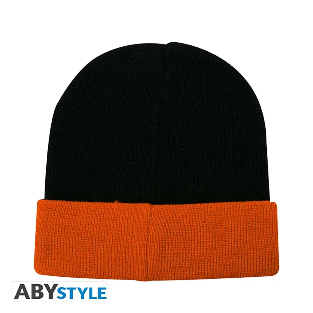Naruto-Konoha-Beanie - schwarz und orangefarbenes Acryl