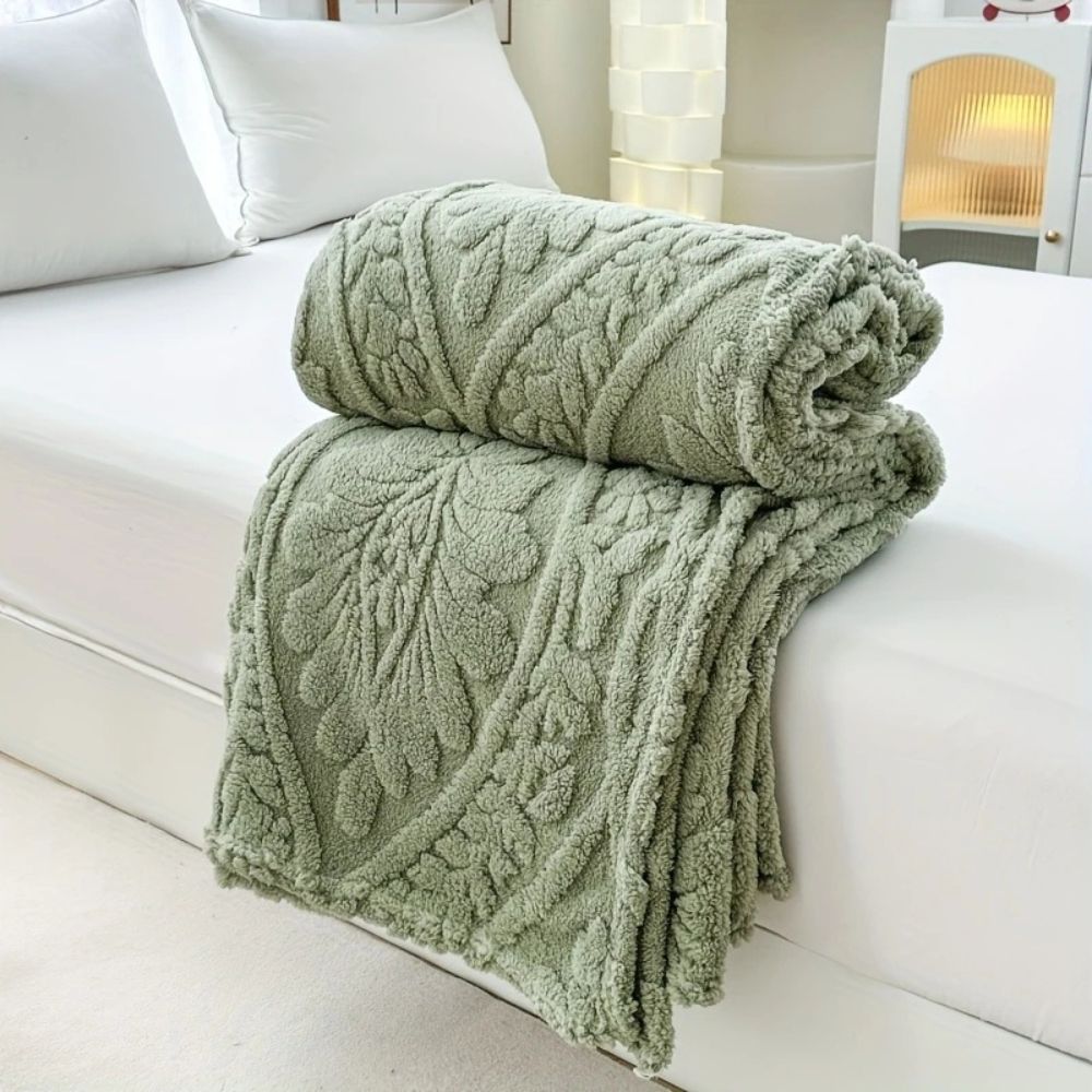 Gemütliche Paris Web Jacquard Fleece-Decke für Zuhause & Reisen