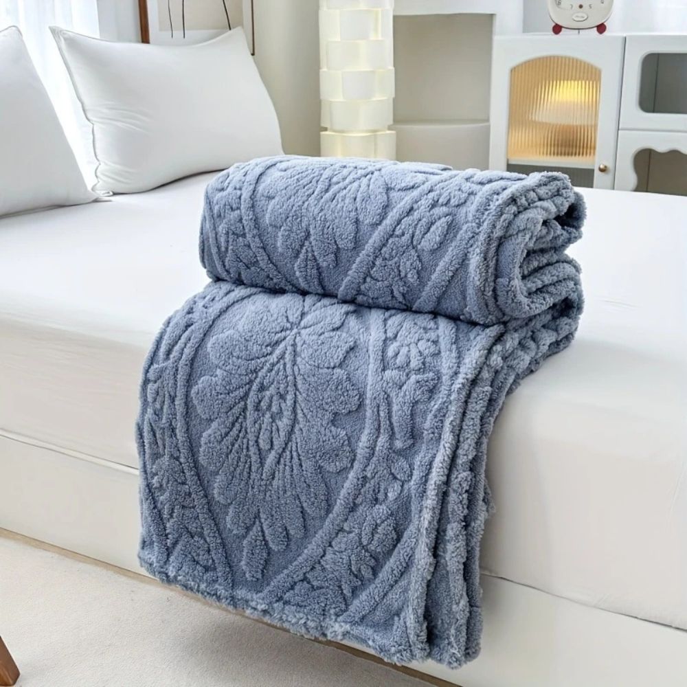 Gemütliche Paris Web Jacquard Fleece-Decke für Zuhause & Reisen