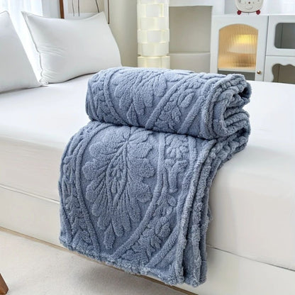 Cozy Paris Weave Jacquard Fleece Blanket for Home & Travel
