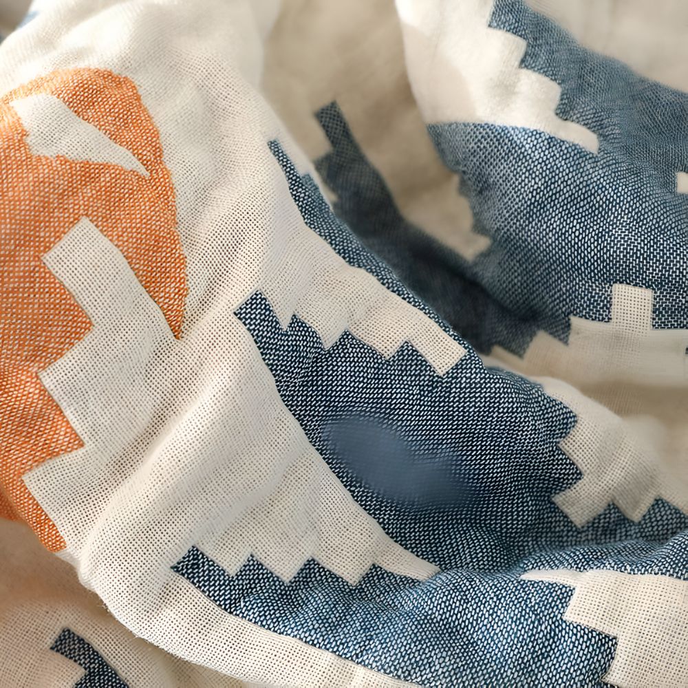 Reversible Geometric Couch Cover Blanket for Sofa and Furniture Protection