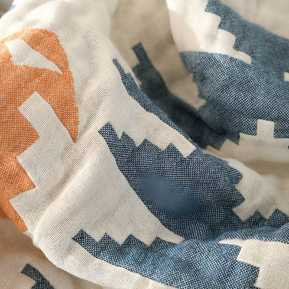 Reversible Geometric Couch Cover Blanket for Sofa and Furniture Protection