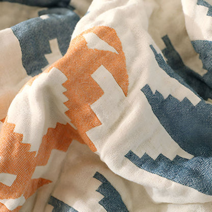 Reversible Geometric Couch Cover Blanket for Sofa and Furniture Protection