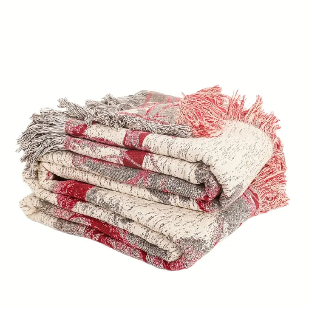 Plaid en coton Cozy Rosewood Grace pour décoration intérieure et confort