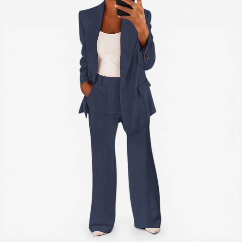 Ein-Knopf Blazer Hosenanzug Set