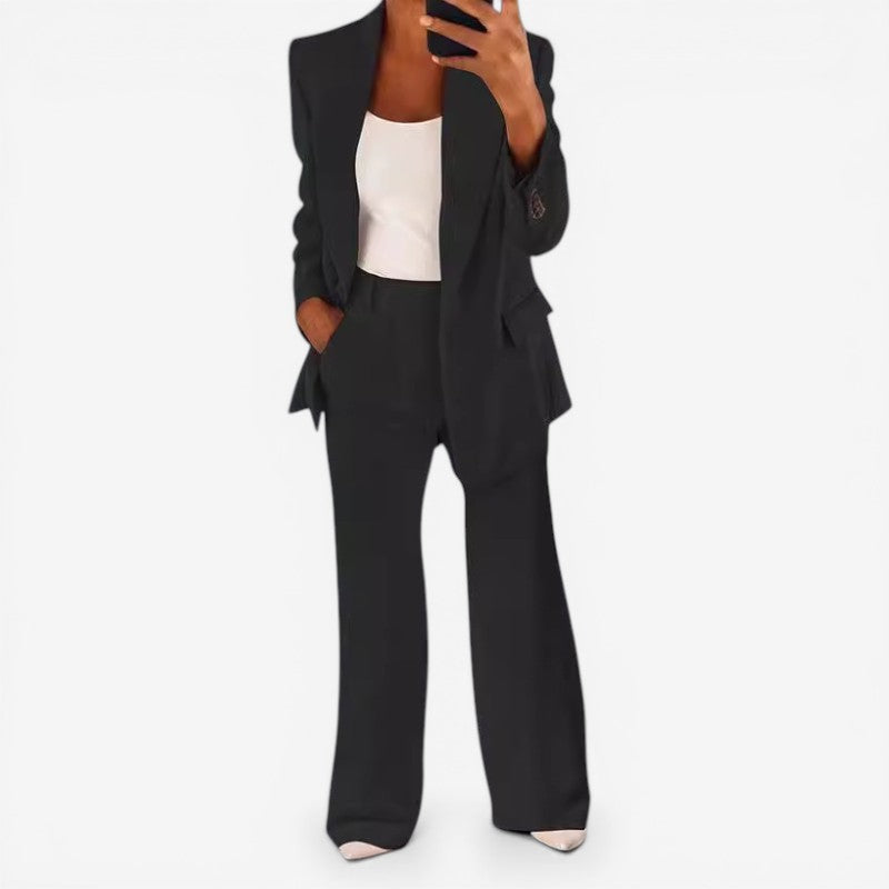 Ein-Knopf Blazer Hosenanzug Set