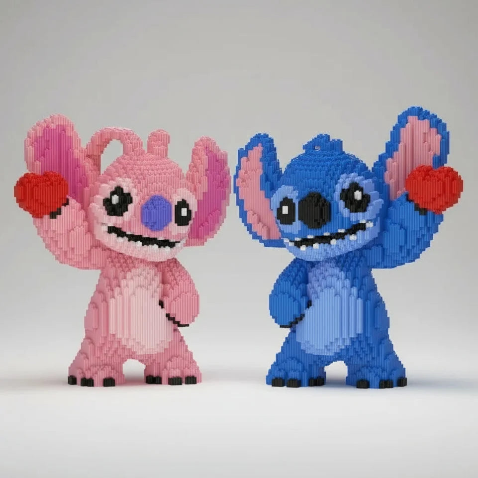 Creature Couple with Hearts Building Block Set, 30 cm
