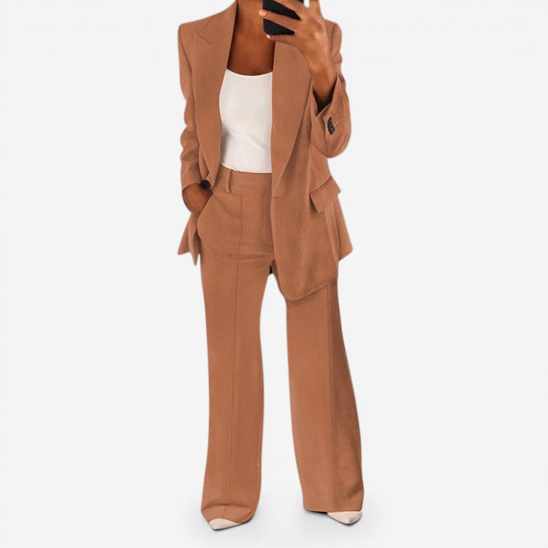 Ein-Knopf Blazer Hosenanzug Set
