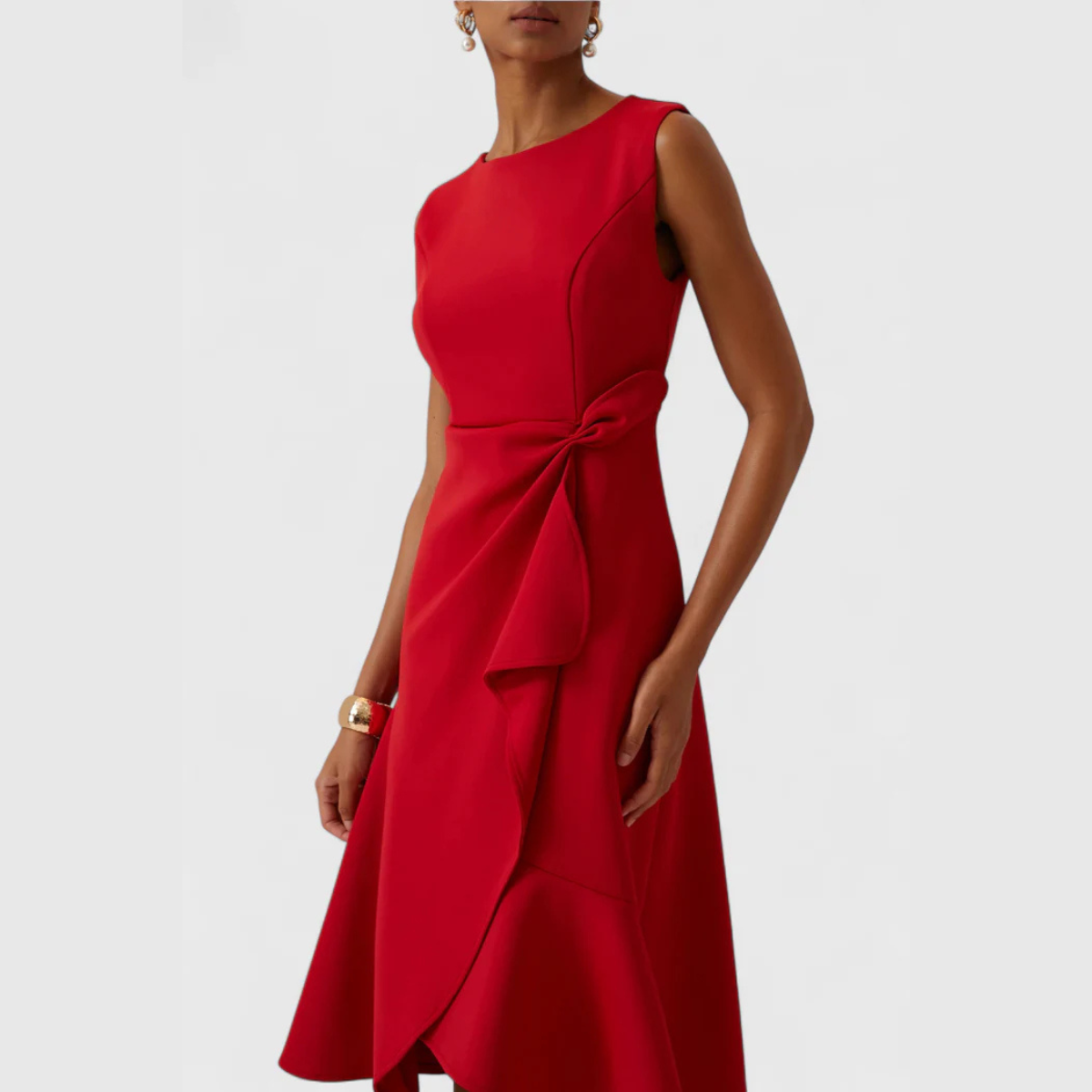 Sheila™ | Drapiertes Asymmetrisches Midi Kleid