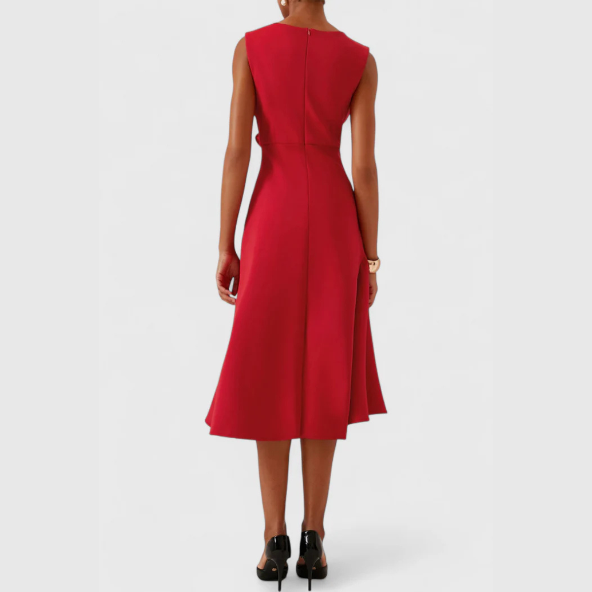 Sheila™ | Drapiertes Asymmetrisches Midi Kleid