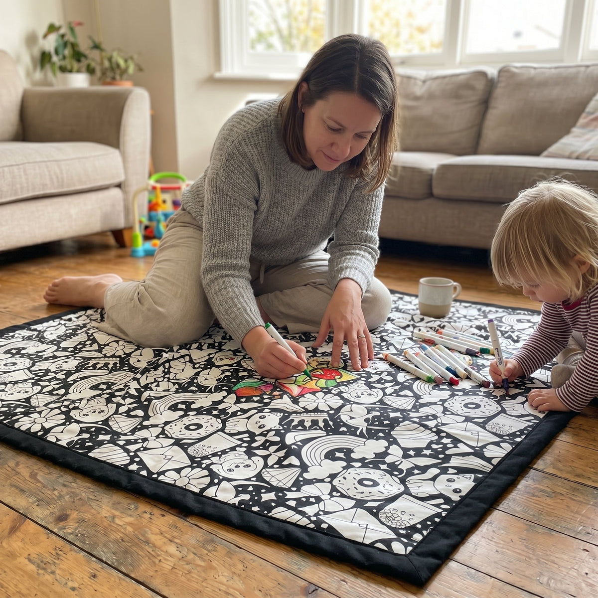 DIY Colouring Blanket Set with Fabric Markers