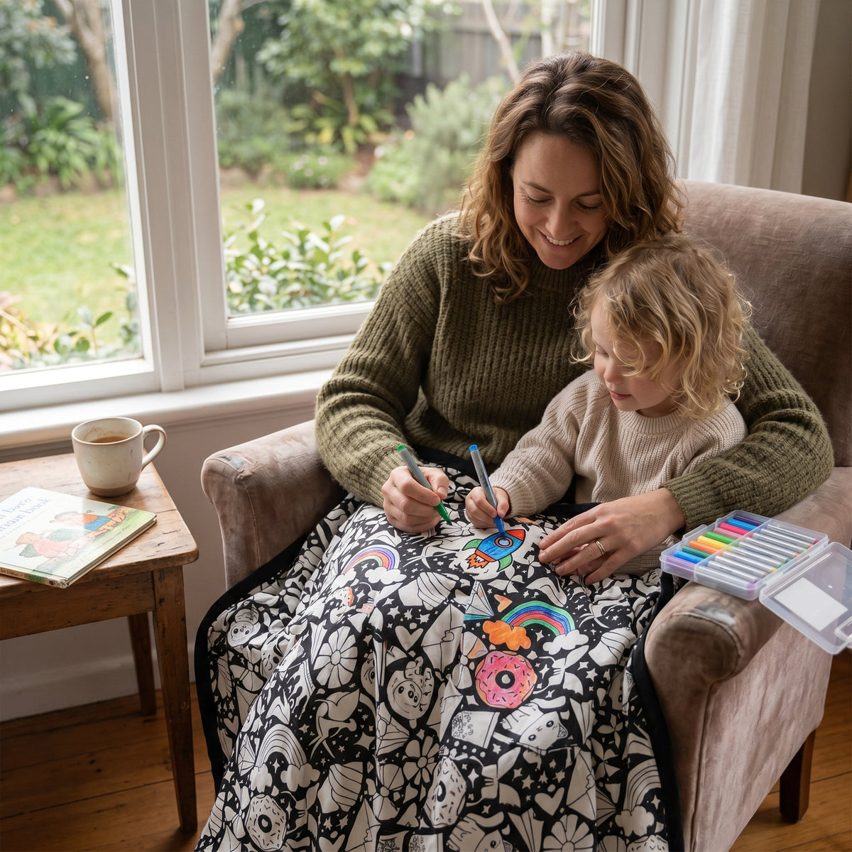 DIY Colouring Blanket Set with Fabric Markers