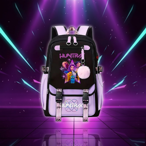 K-Pop Style School Backpack with Multiple Pockets