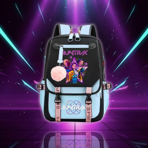 K-Pop Style School Backpack with Multiple Pockets
