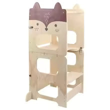 Adjustable Wooden Montessori Learning Tower with Blackboard