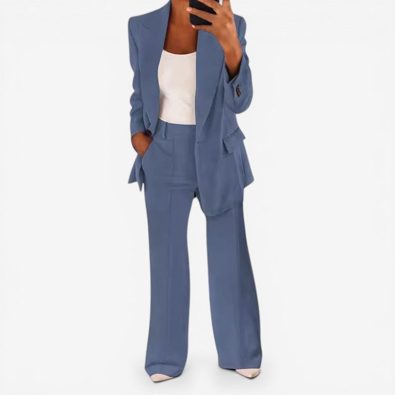 Ein-Knopf Blazer Hosenanzug Set