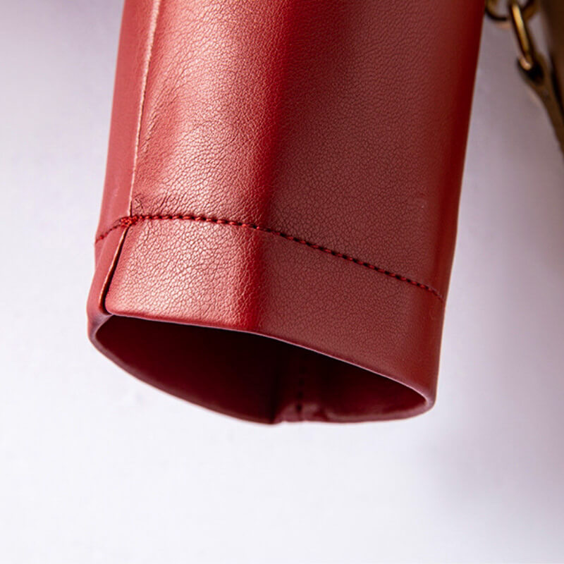 Veronica | Damen Vegan Leder Moto Mantel