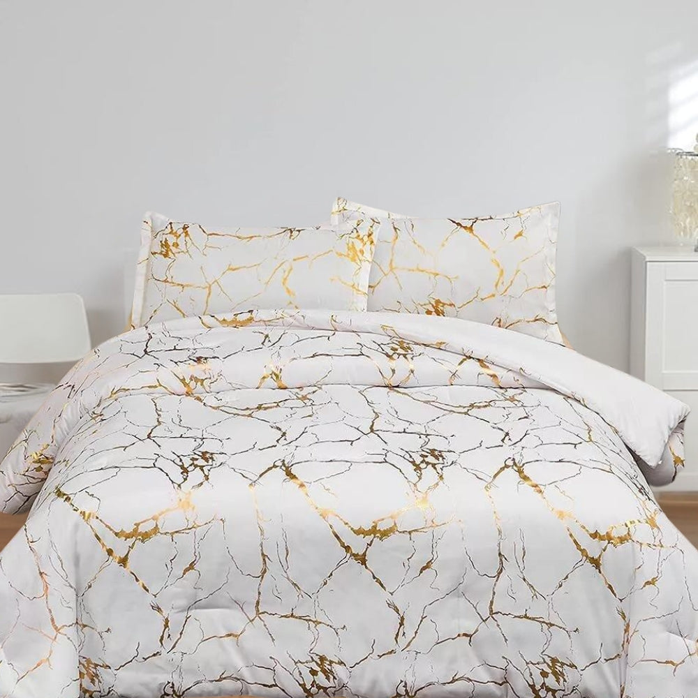 Luxuriöses Marmor-Duvetbezug-Set - Weiches Bettwäsche-Set für stilvolle Schlafzimmer