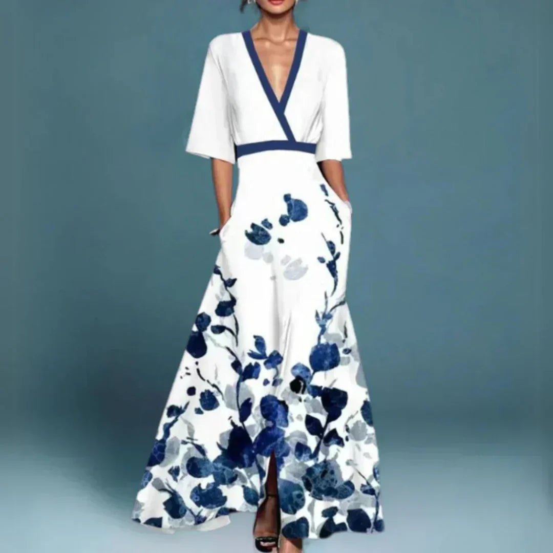 Jill™ | Raffiniertes Maxikleid mit Blumenmuster