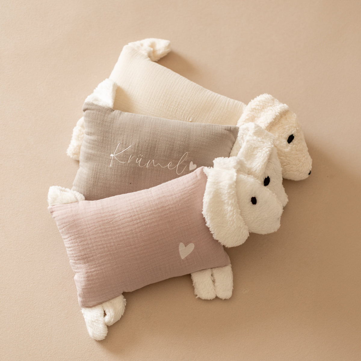 Personalised Dog Soft Toy with Organic Cotton and Merino Wool