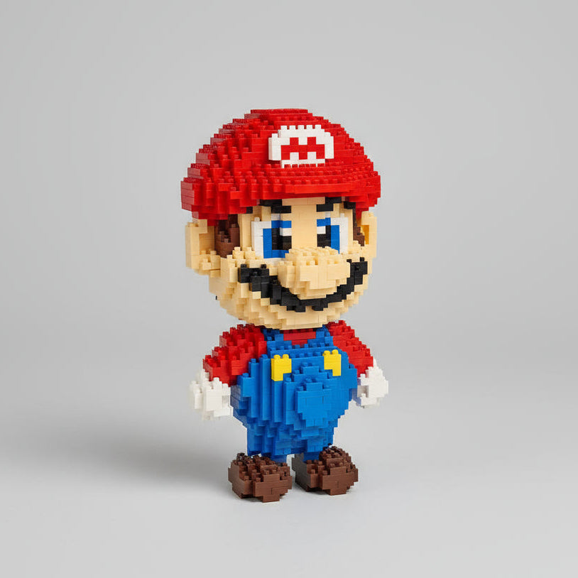 Red Plumber Building Block Set, 2,000 Pieces