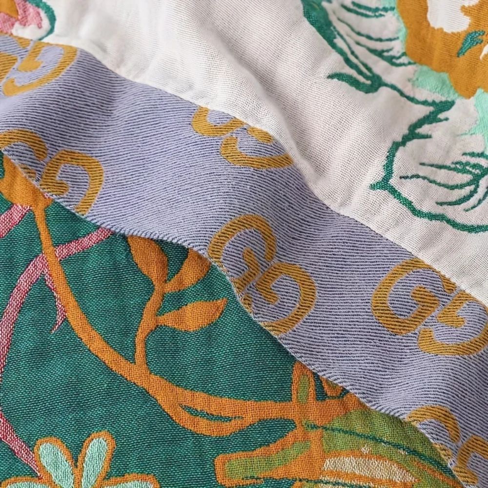 Plaid en coton doux Wildflower pour décoration intérieure chaleureuse