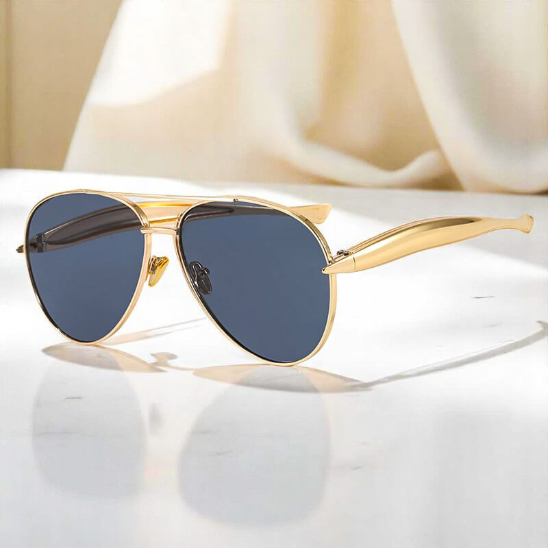Jinkee Damen Goldfarbene Aviator Sonnenbrille