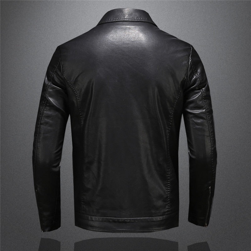 Manteau en cuir élégant, polyvalent et intemporel pour motards hommes