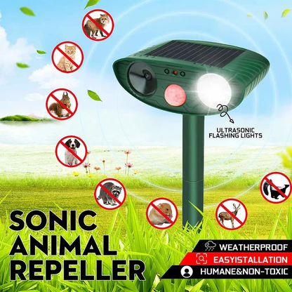 4-Pack Solar-Powered Ultrasonic Deer Repeller