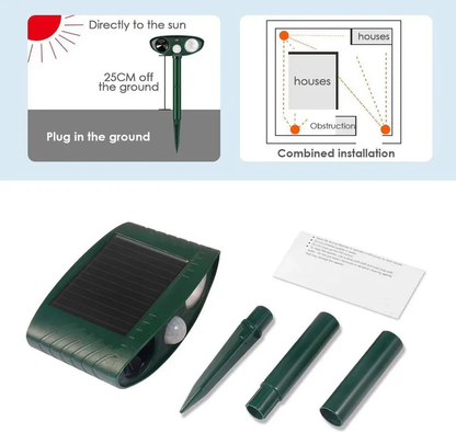 4-Pack Solar-Powered Ultrasonic Deer Repeller