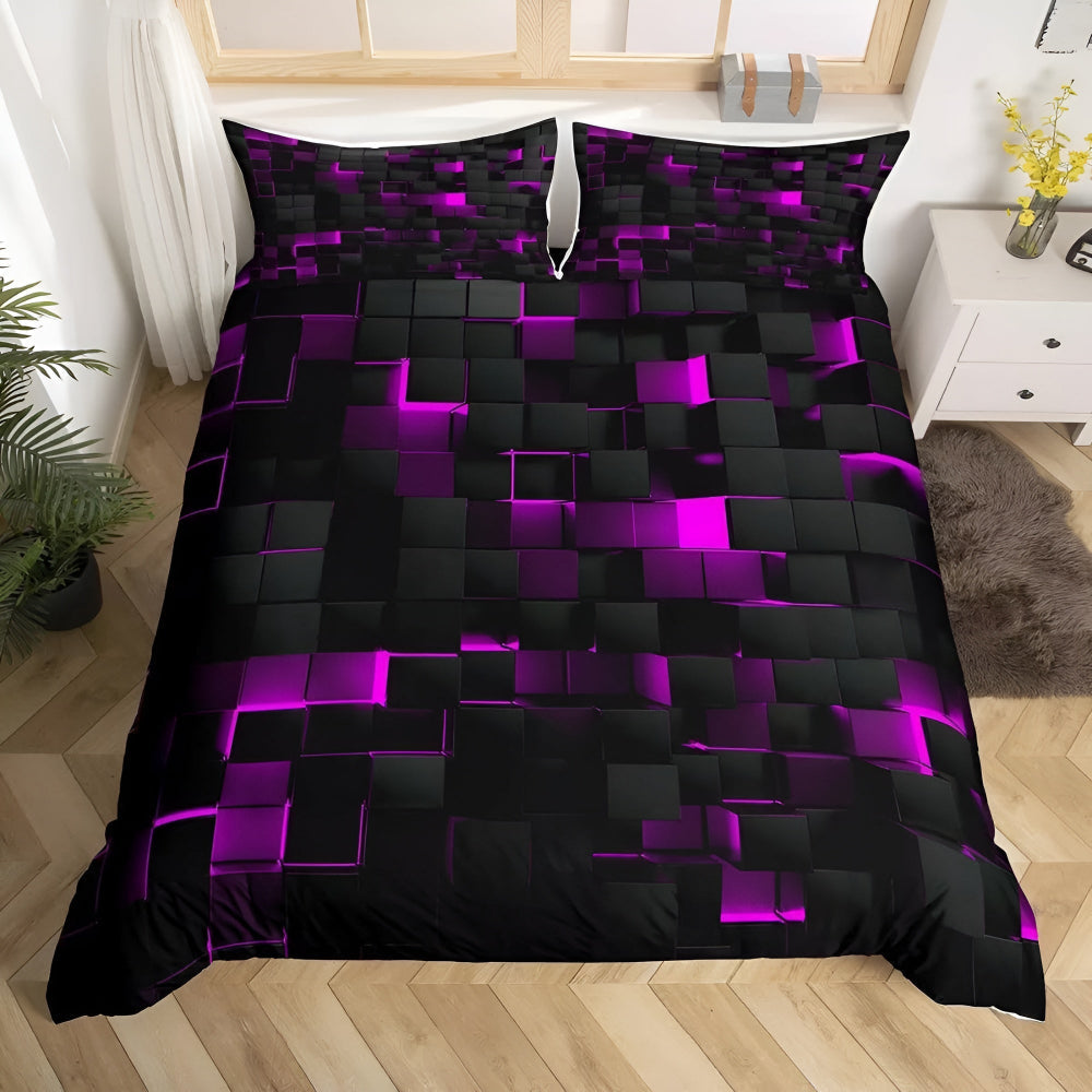 GEOMATRIX 3-Piece Quilt Cover Set - Stylish Bedding Set for Home