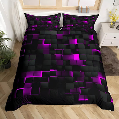 GEOMATRIX 3-Piece Quilt Cover Set - Stylish Bedding Set for Home