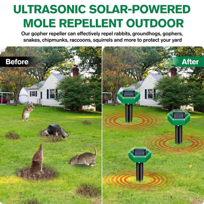 4-Pack Ultrasonic Mole Repellent